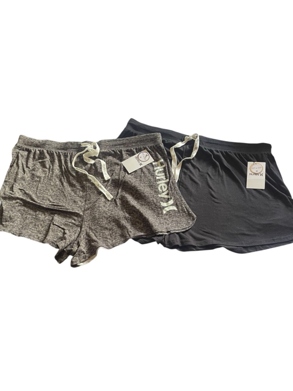 Hurley Bundle 2  Women's Soft  Lightweight Casual Shorts Drawstring
